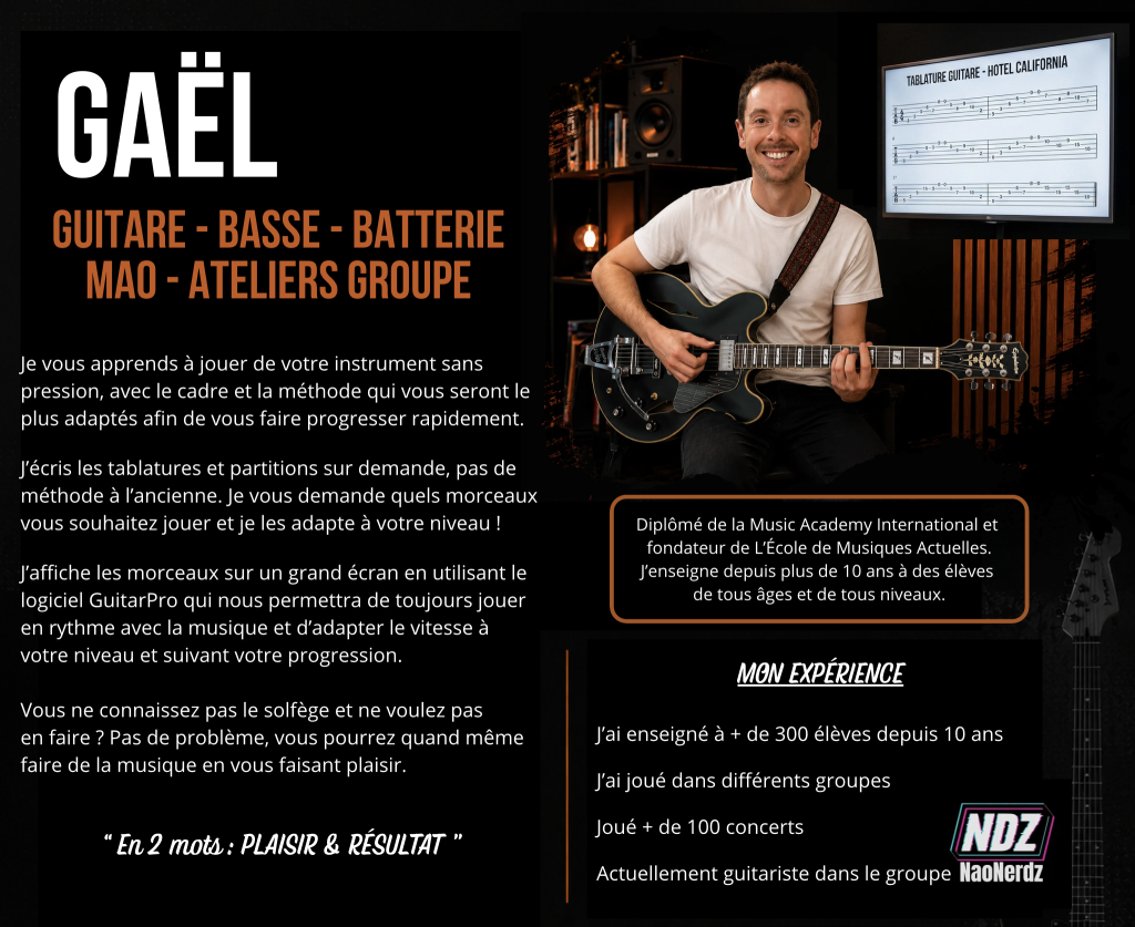professeur de guitare professeur de batterie